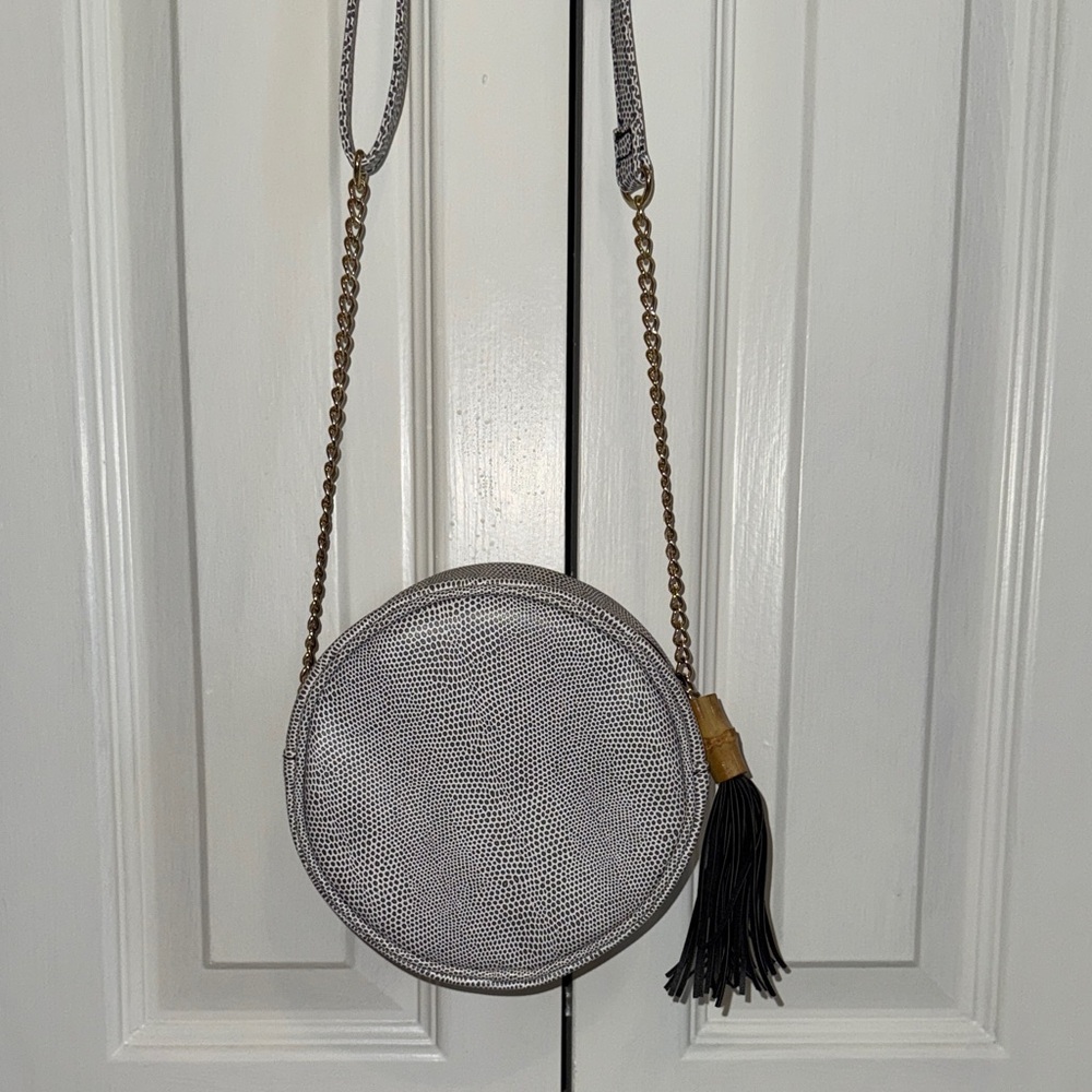 Gray Textured Crossbody Bag